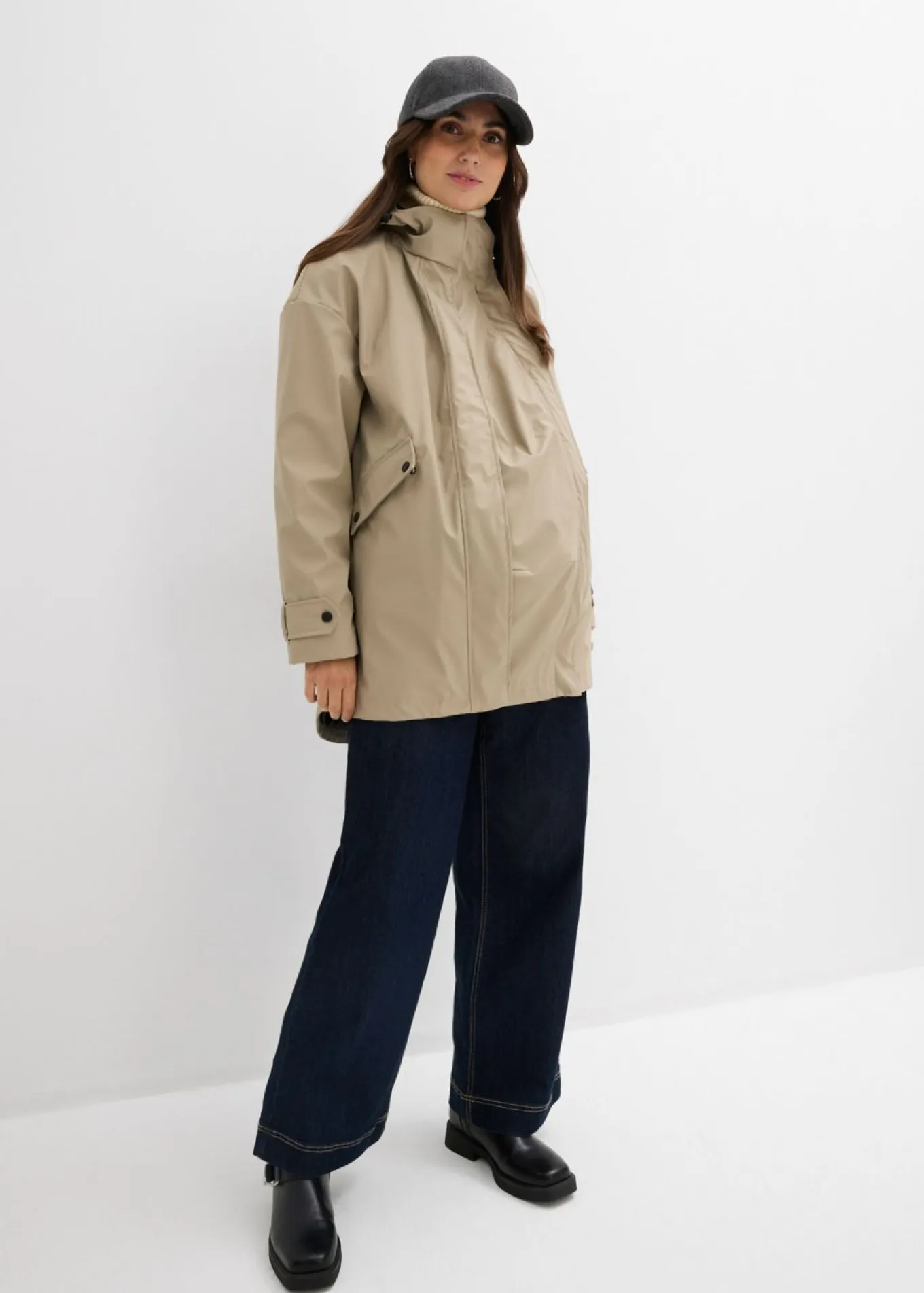 Chaqueta premamá impermeable 6 en 1 con inserto de porteo y chaqueta polar desmontable