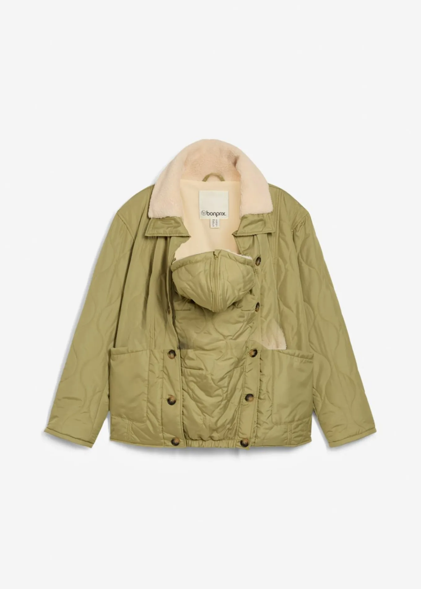 Chaqueta premamá ligera 3 en 1 con forro polar e inserto de porteo