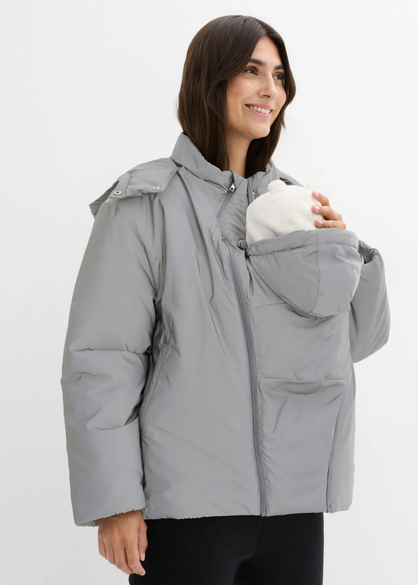 Chaqueta premamá reflectante 3 en 1 con inserto para porteo y para el embarazo