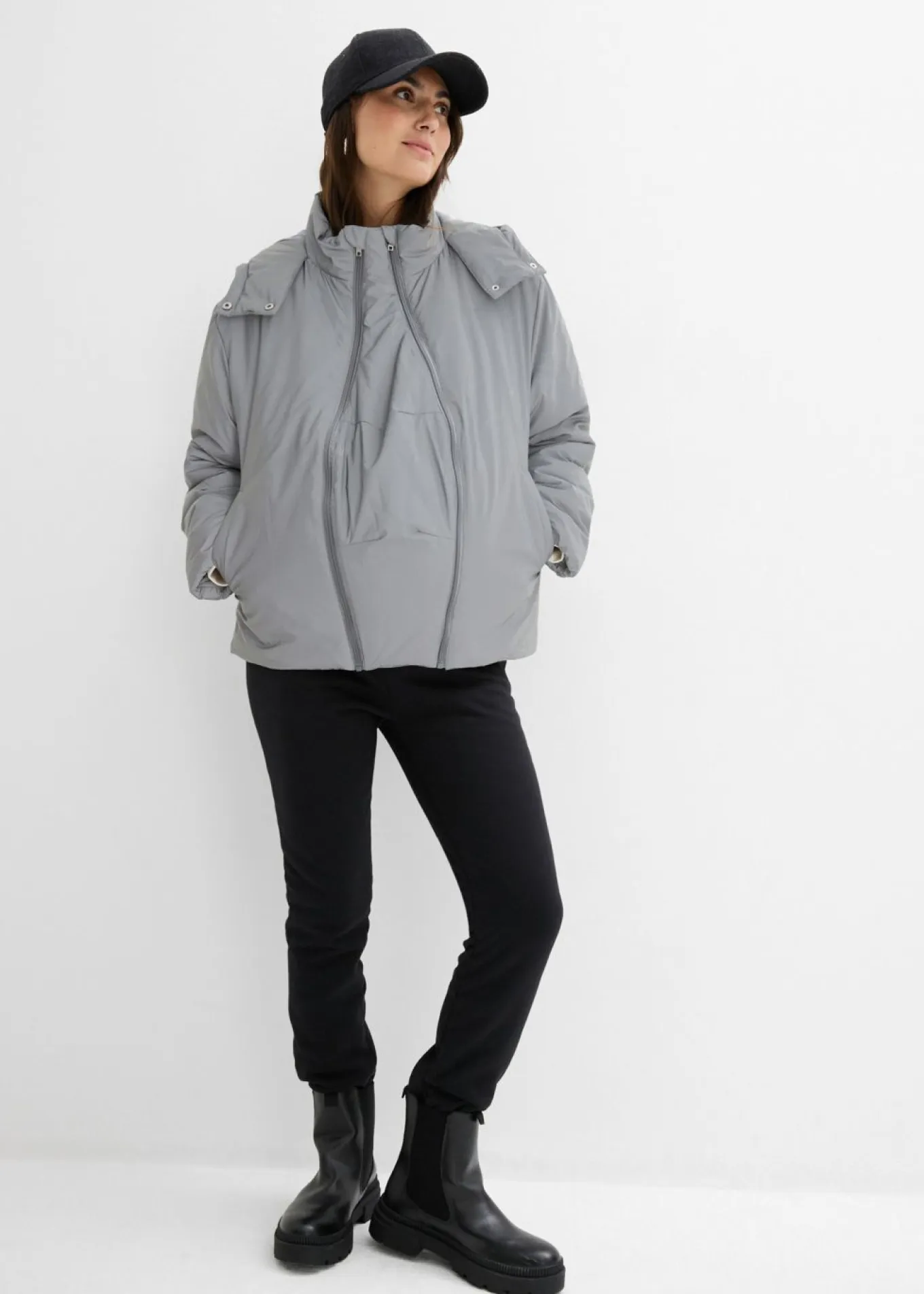 Chaqueta premamá reflectante 3 en 1 con inserto para porteo y para el embarazo