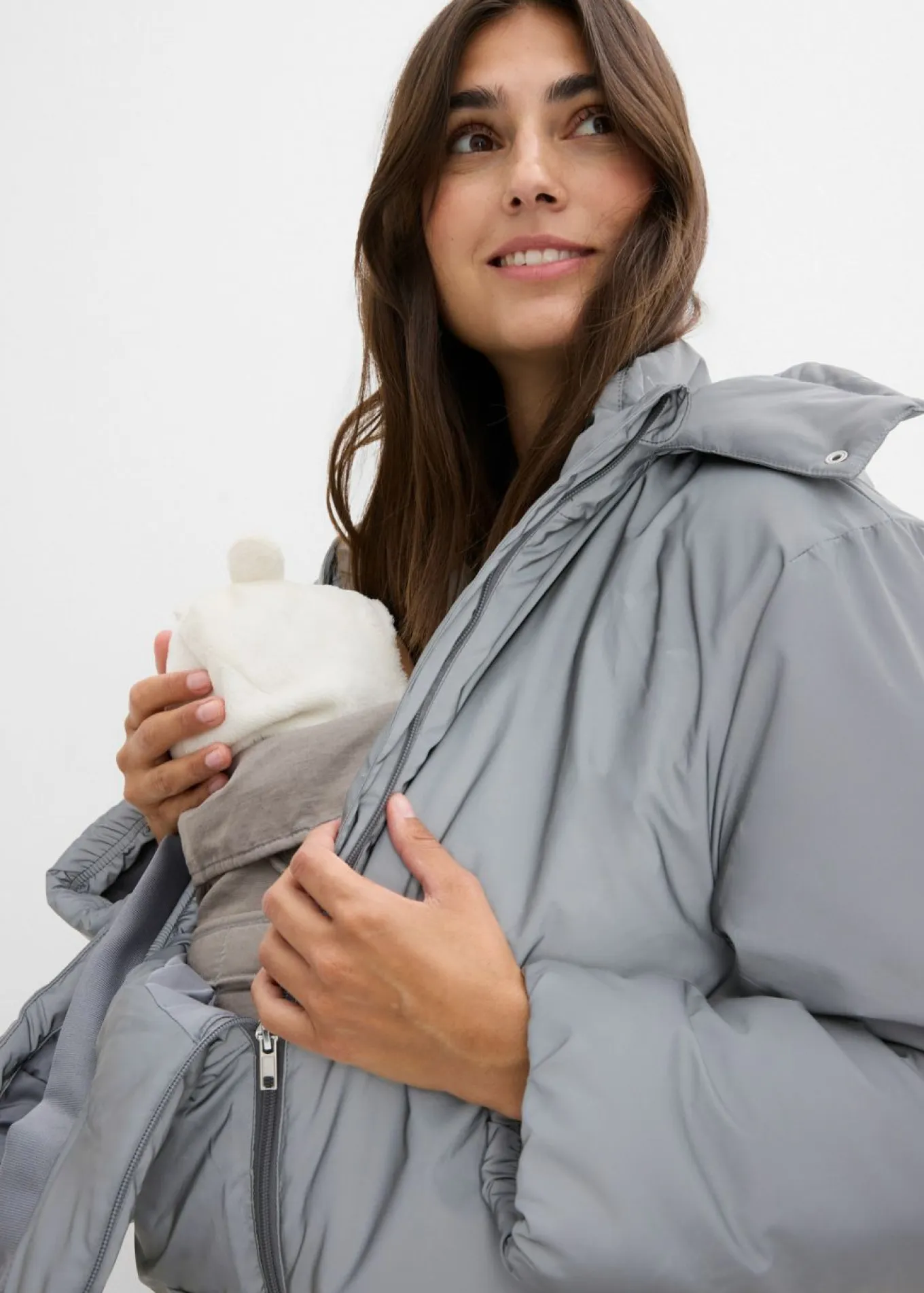 Chaqueta premamá reflectante 3 en 1 con inserto para porteo y para el embarazo