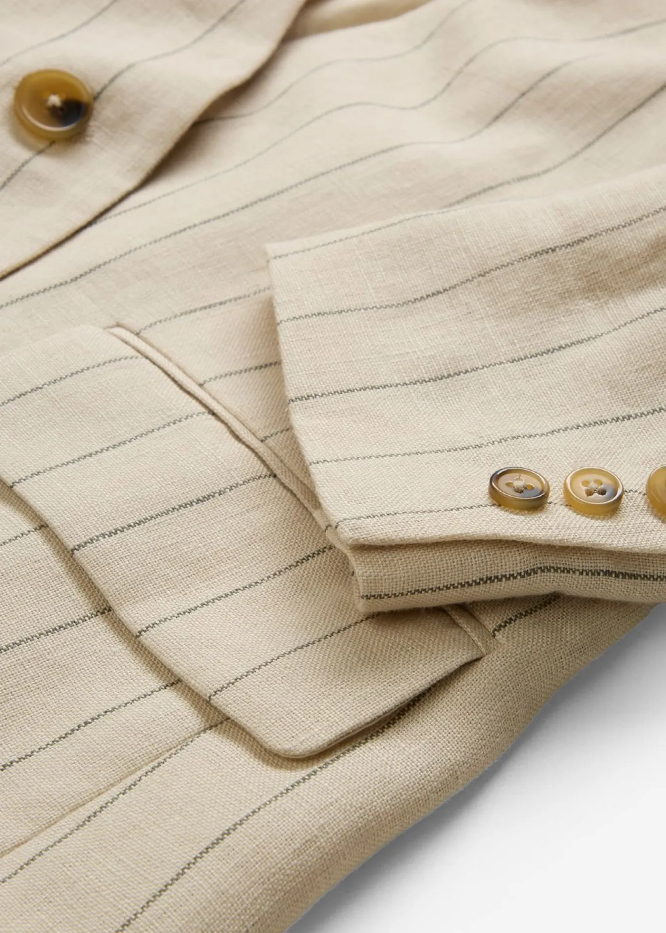 Chaqueta sin cuello de lino puro
