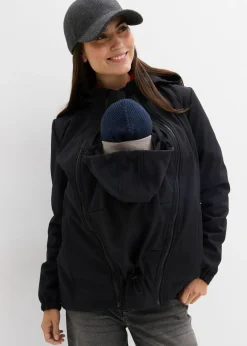 Chaqueta softshell 4 en 1 con inserto para bebé en la parte delantera y trasera