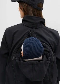 Chaqueta softshell 4 en 1 con inserto para bebé en la parte delantera y trasera