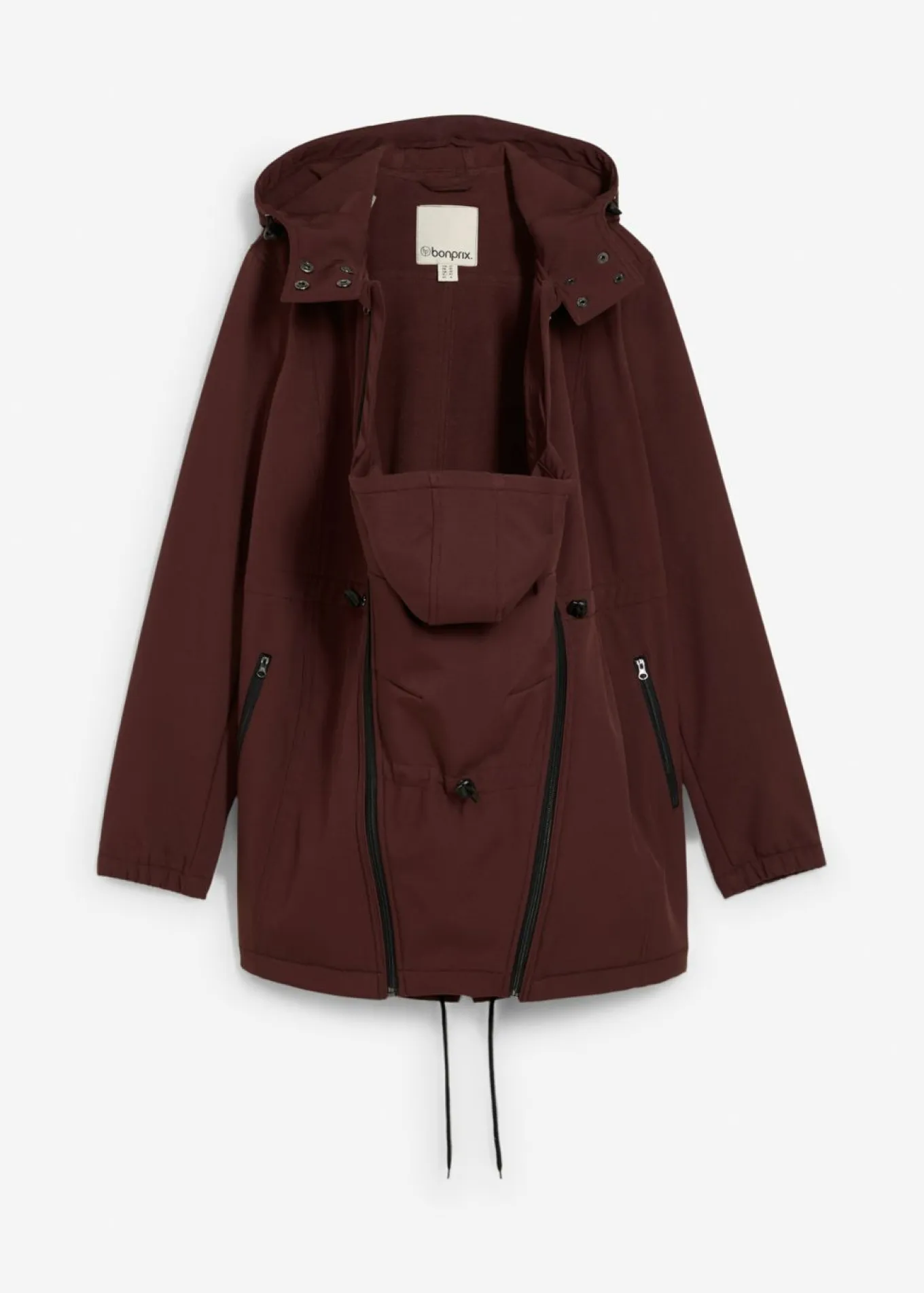 Chaqueta softshell de porteo/premamá con ancho regulable