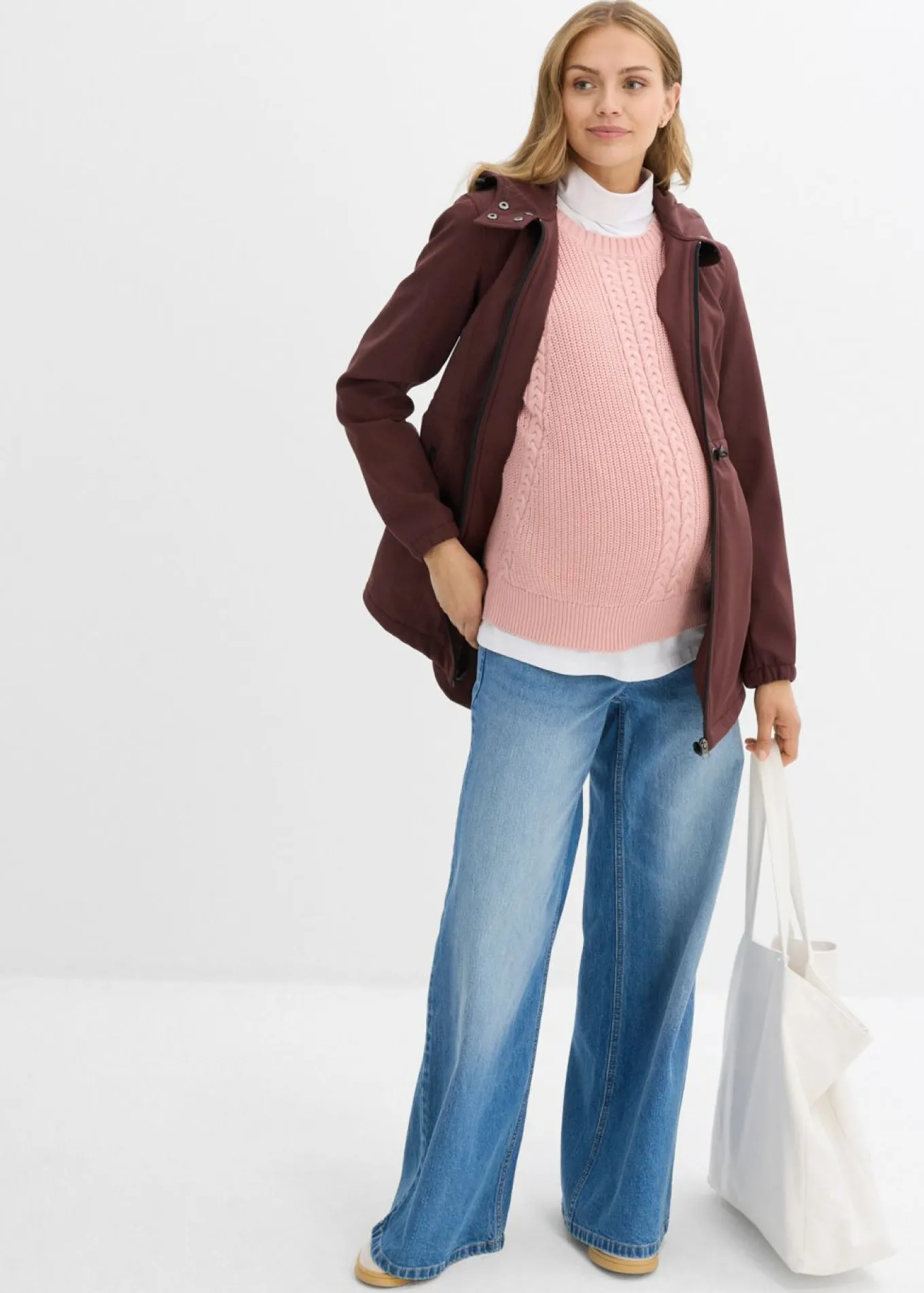 Chaqueta softshell de porteo/premamá con ancho regulable