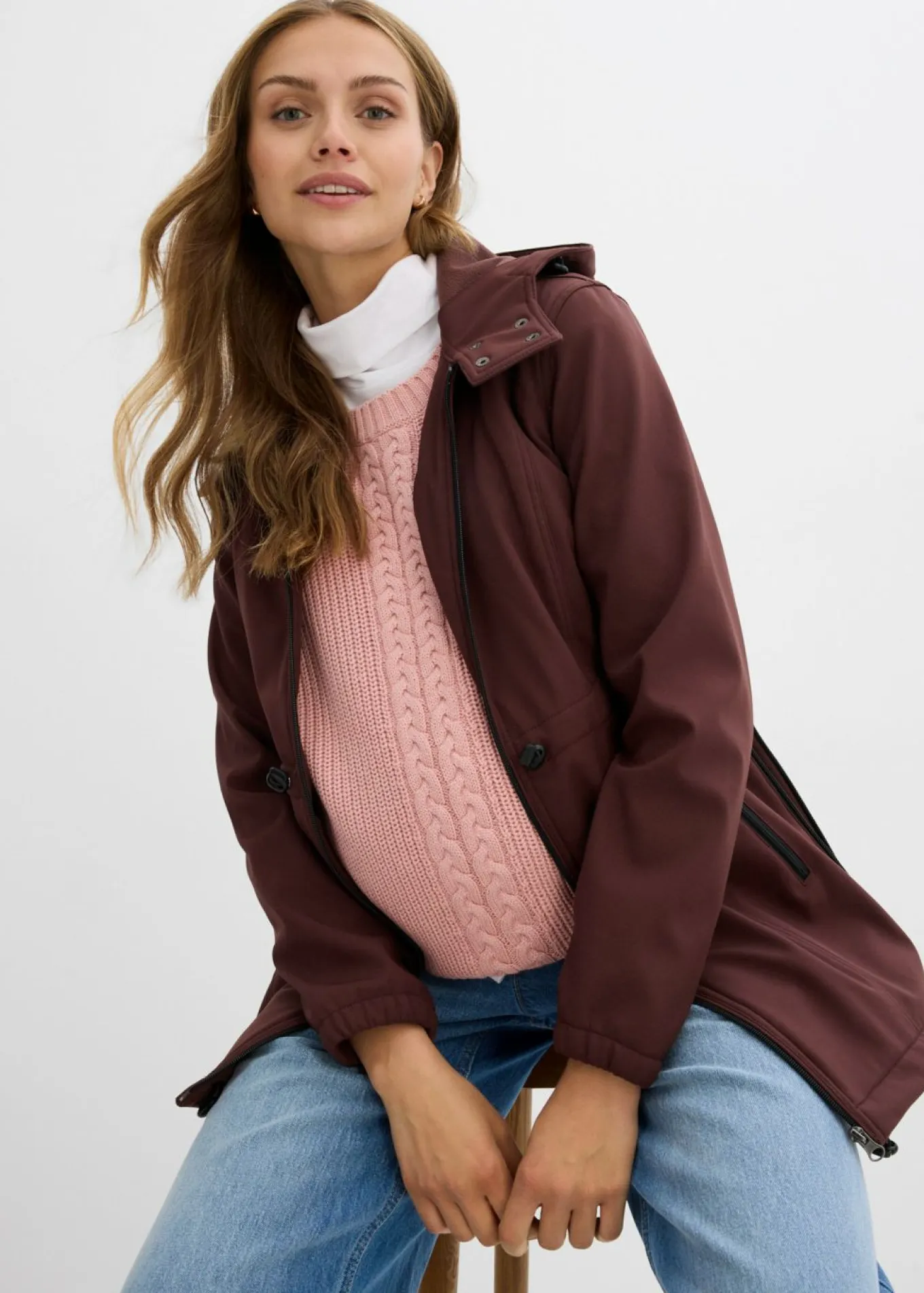 Chaqueta softshell de porteo/premamá con ancho regulable