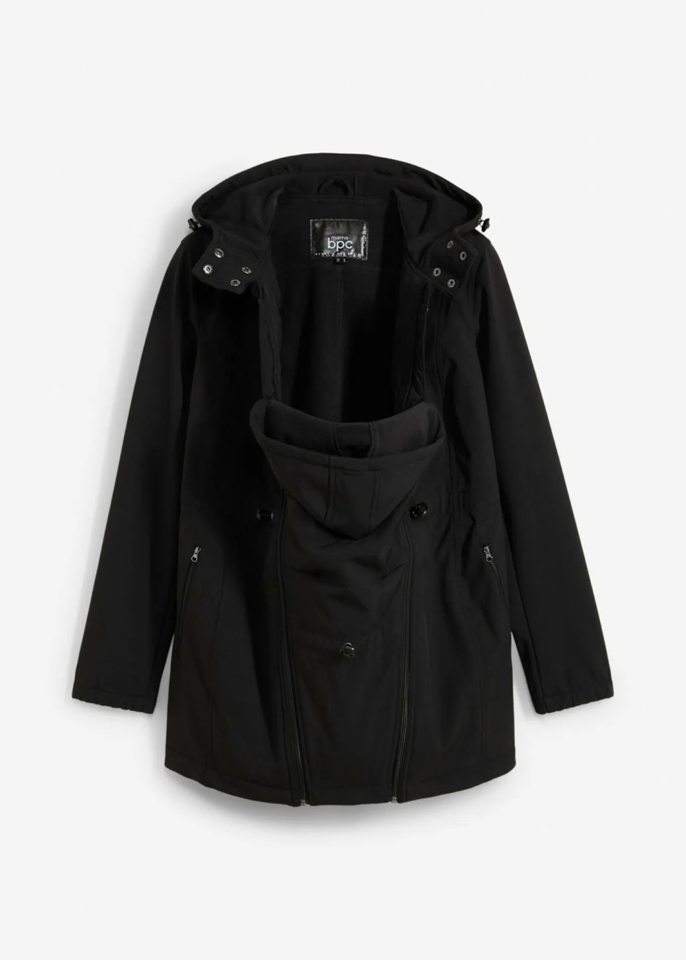 Chaqueta softshell de porteo/premamá con ancho regulable