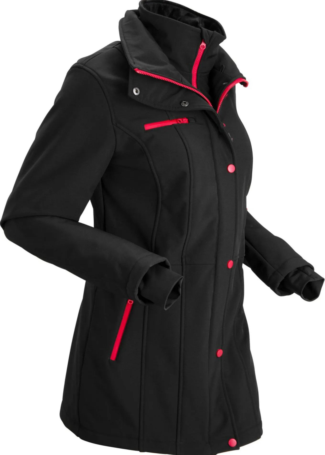 Chaqueta softshell elástica con diseño largo y tejido repelente al agua