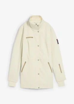 Chaqueta softshell elástica con diseño largo y tejido repelente al agua