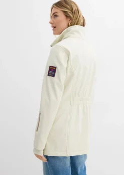 Chaqueta softshell elástica con diseño largo y tejido repelente al agua