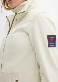 Chaqueta softshell elástica con diseño largo y tejido repelente al agua
