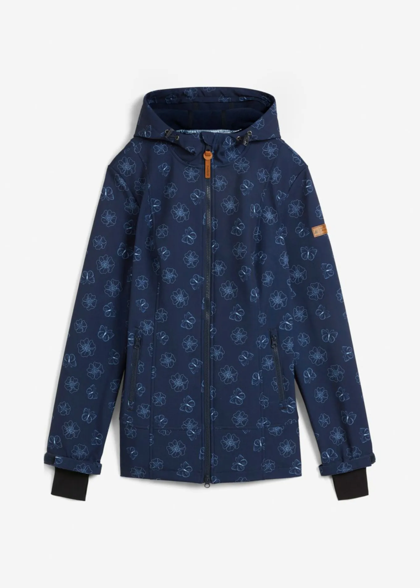 Chaqueta softshell repelente al agua con patrón de flores
