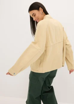 Chaqueta tipo militar de algodón puro