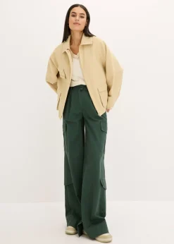 Chaqueta tipo militar de algodón puro