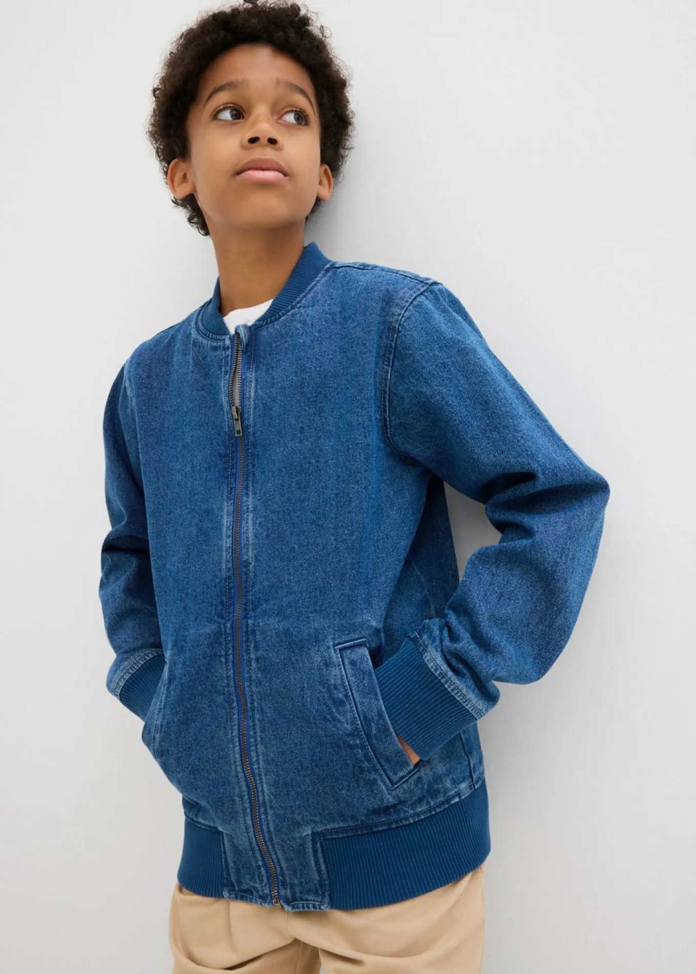 Chaqueta vaquera de algodón puro con forma de blusón