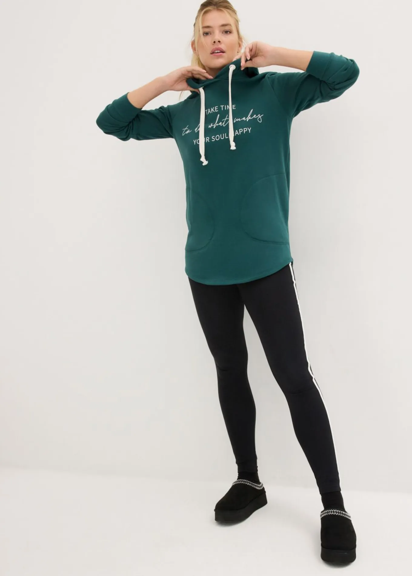 Chándal con sudadera larga y leggings (2 piezas)