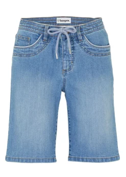 Cómodas bermudas vaqueras elásticas con cordón