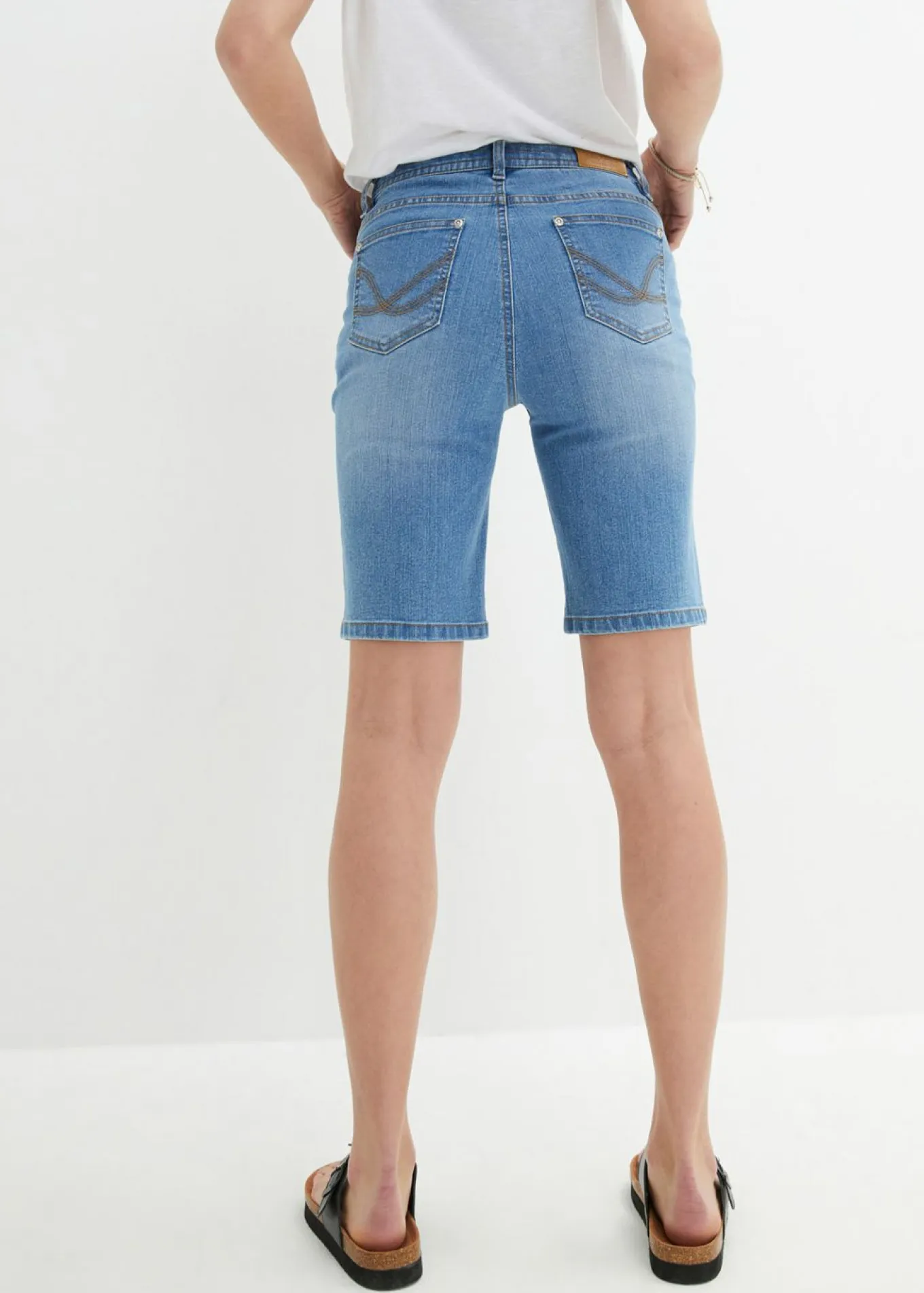 Cómodas bermudas vaqueras elásticas con cordón