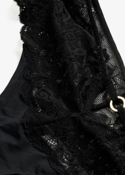 Cómodo tanga con encaje de flores