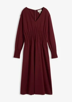 Cómodo vestido de mezcla de viscosa con pinzas decorativas