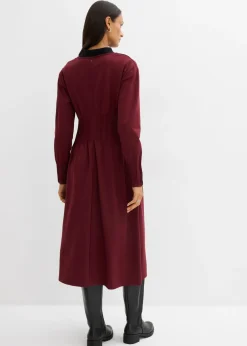 Cómodo vestido de mezcla de viscosa con pinzas decorativas