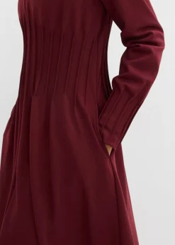 Cómodo vestido de mezcla de viscosa con pinzas decorativas