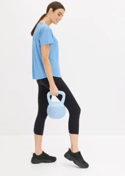 Cómodos leggings deportivos capri con bolsillo para móvil y material de secado rápido
