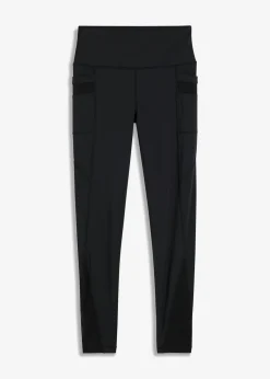 Cómodos leggings deportivos con malla y bolsillo para móvil