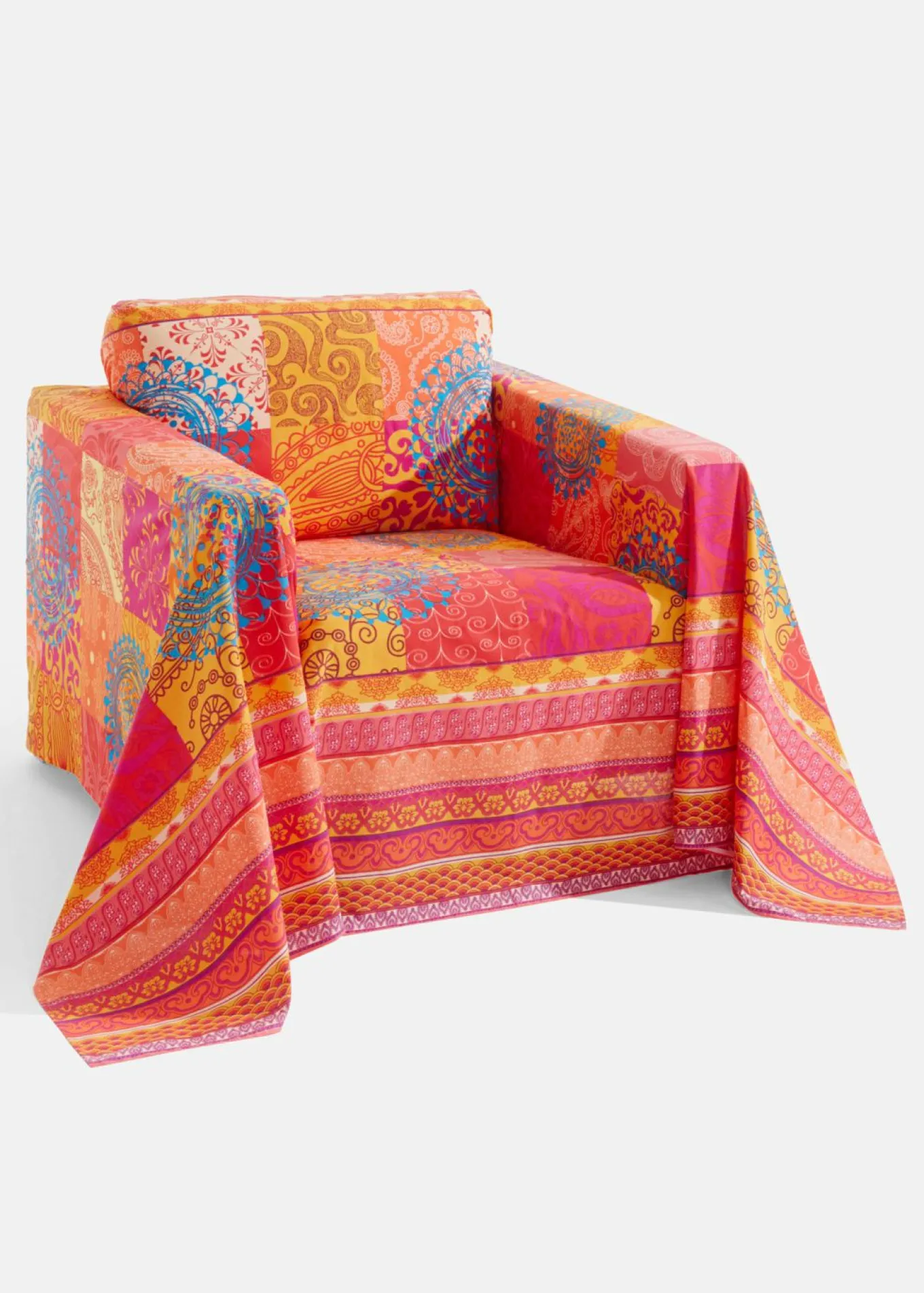 Colcha con estampado de patchwork