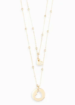 Collares (2 piezas) con colgantes en forma de corazón