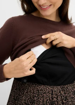 Conjunto 3 en 1 compuesto por jersey y vestido premamá con función de lactancia (2 piezas)