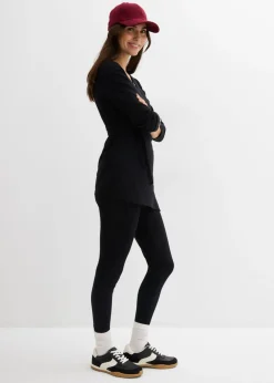 Conjunto de camiseta cruzada premamá con cómodos leggings (2 piezas)