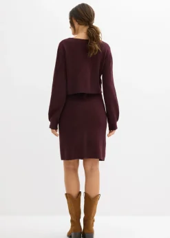 Conjunto de punto de jersey y falda para bebé