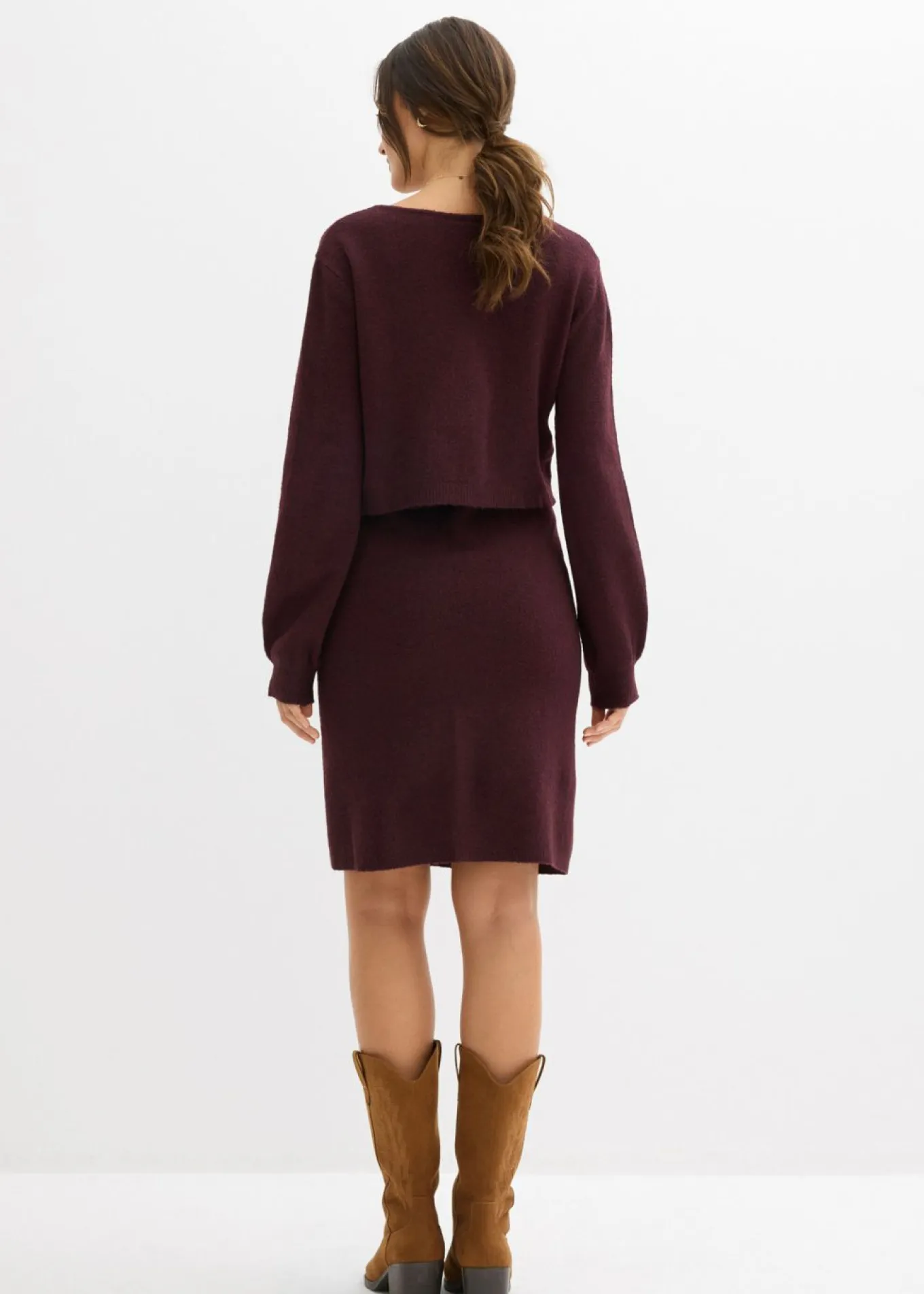 Conjunto de punto de jersey y falda para bebé