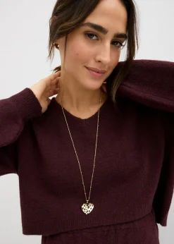 Conjunto de punto de jersey y falda para bebé