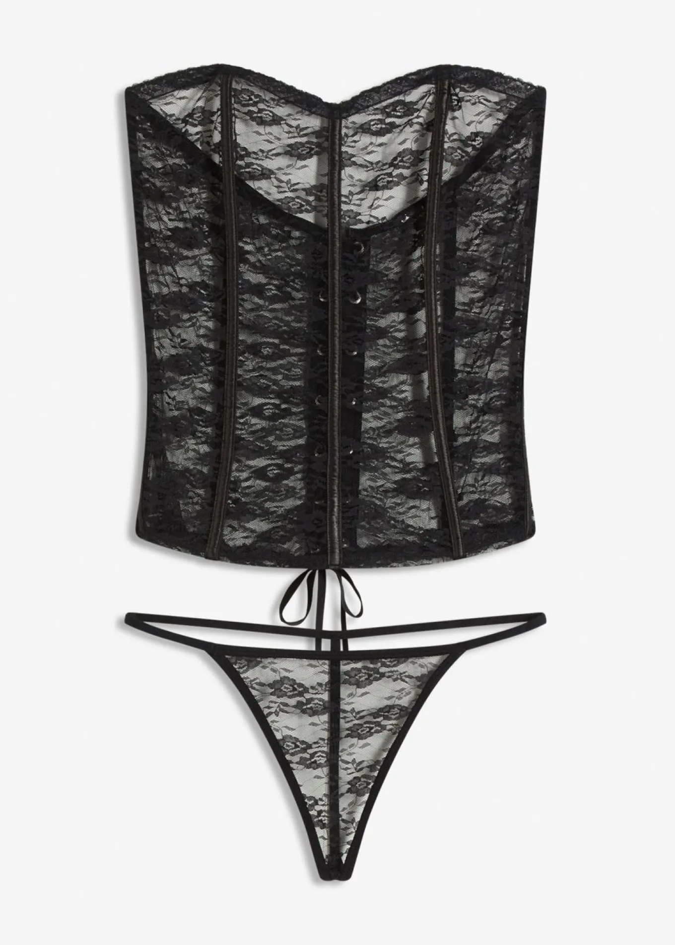 Corsé + tanga de encaje (2 piezas)