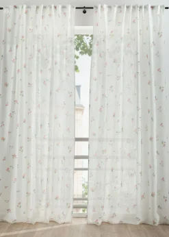 Cortina con estampado de flores (1 unidad)