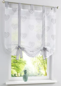 Cortina con estampado de corazones con poliéster reciclado