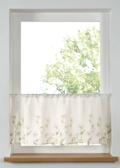Cortina con estampado de flores