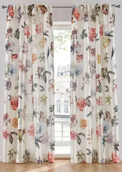 Cortina con estampado de flores (1 unidad)
