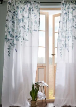 Cortina con estampado de flores (1 unidad)