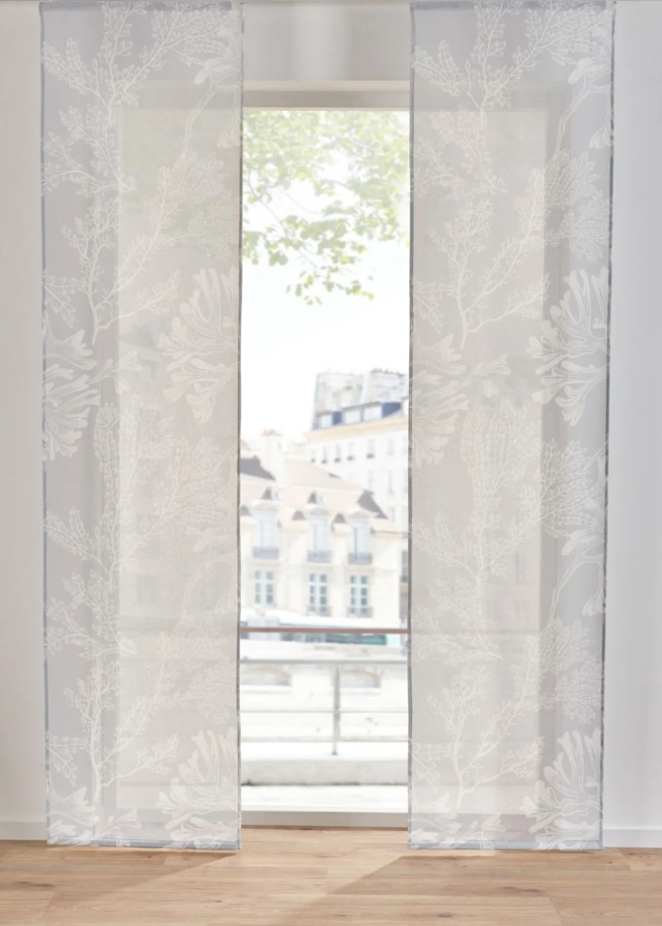 Cortina con estampado de flores (1 unidad)