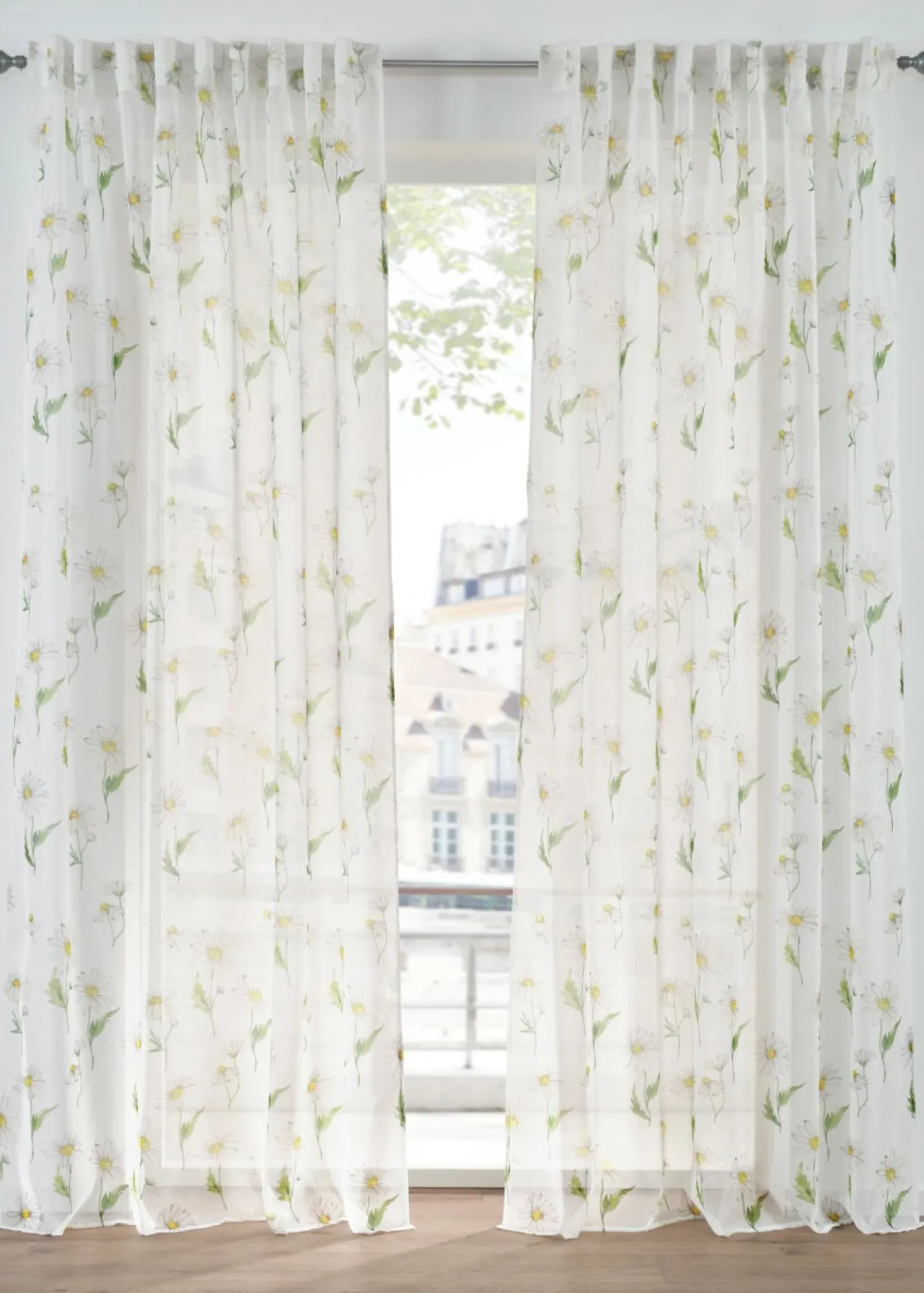 Cortina con estampado de flores (1 unidad)
