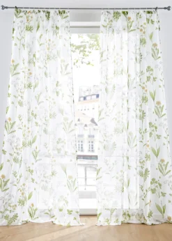 Cortina con estampado floral (1 unidad)