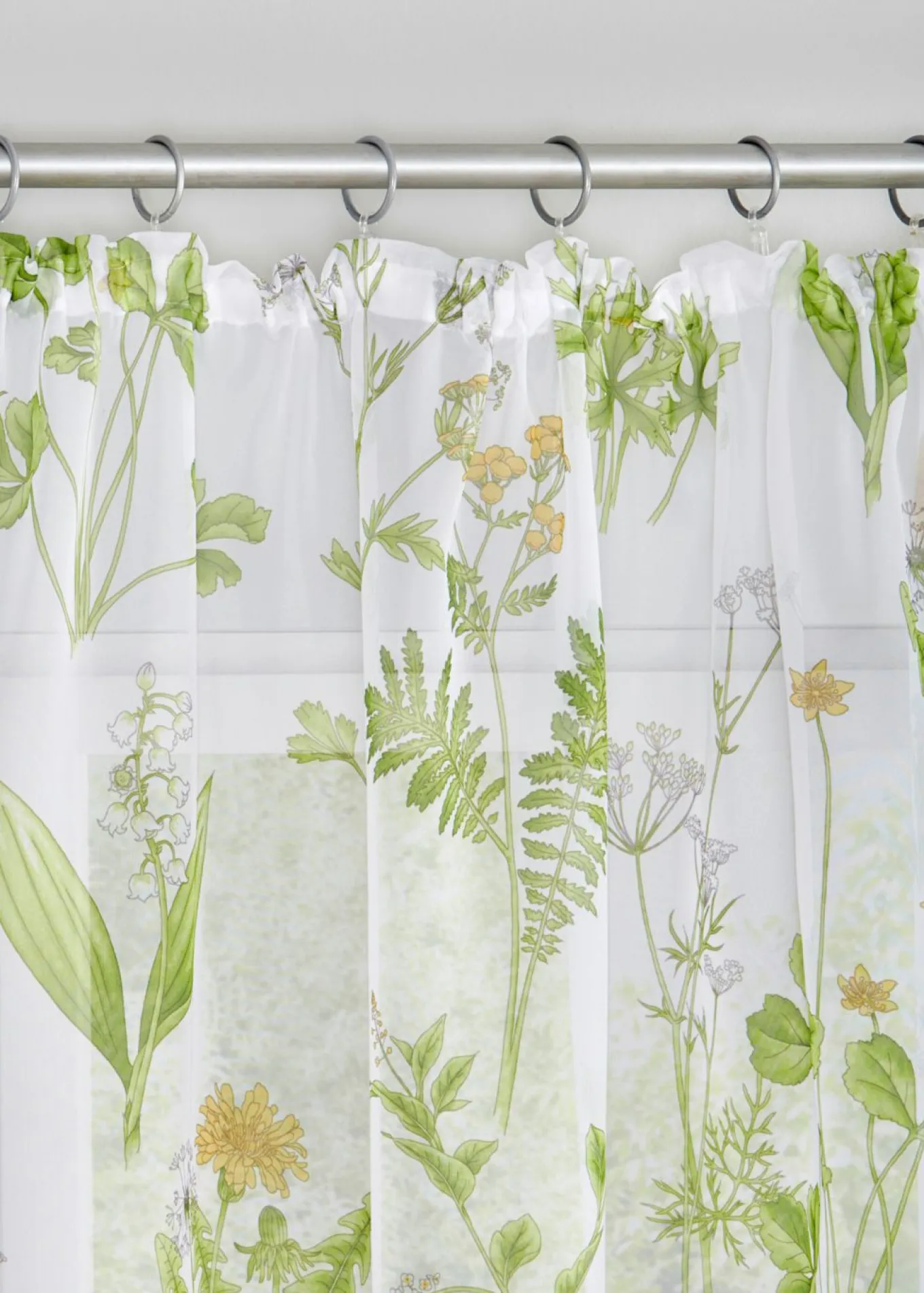 Cortina con estampado floral (1 unidad)