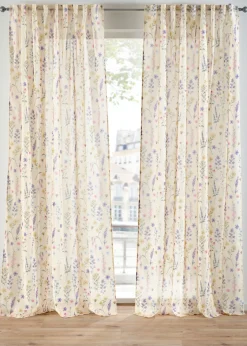 Cortina con estampado floral (2 unidades)