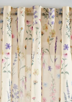 Cortina con estampado floral (2 unidades)