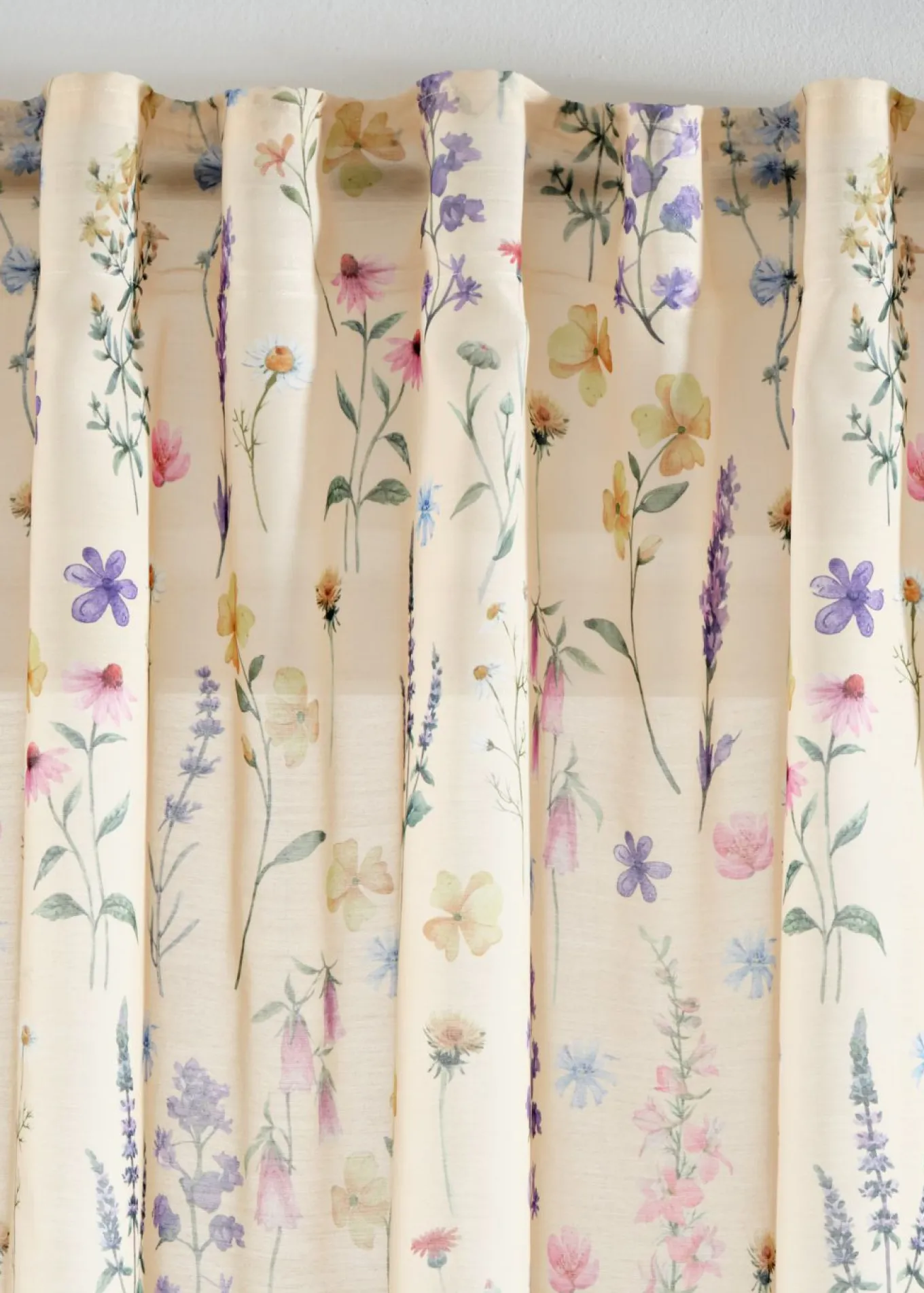 Cortina con estampado floral (2 unidades)