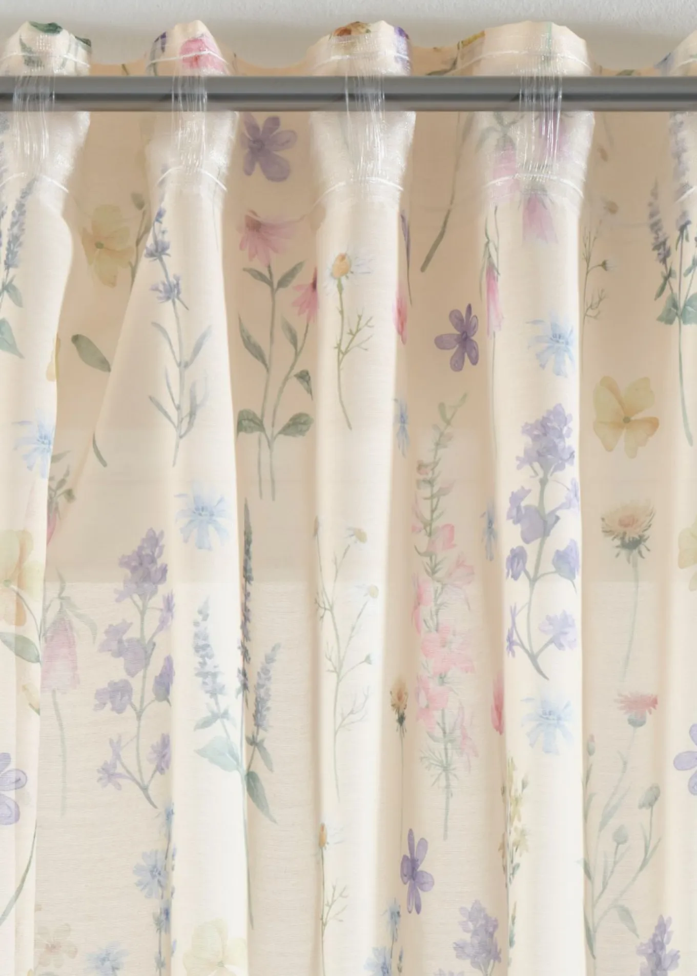 Cortina con estampado floral (2 unidades)